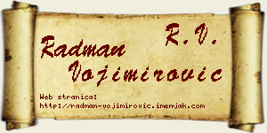 Radman Vojimirović vizit kartica